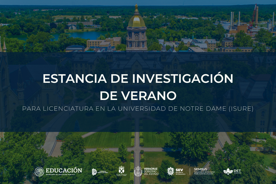 Estancia de investigación para licenciatura en la Universidad de Notre Dame, Estados Unidos (iSURE) 2023